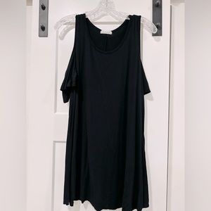 Black Reborn J cold shoulder top.